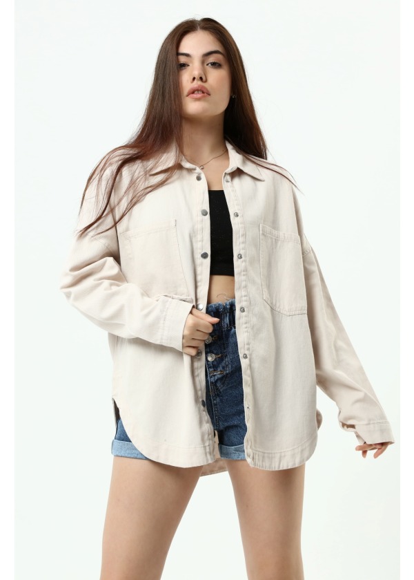 Gabardin Cift Cepli Vizon Gömlek