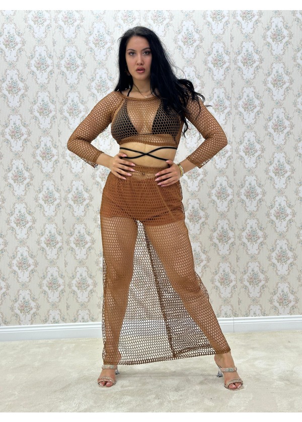 Pareo Şortlu Takım Kahve