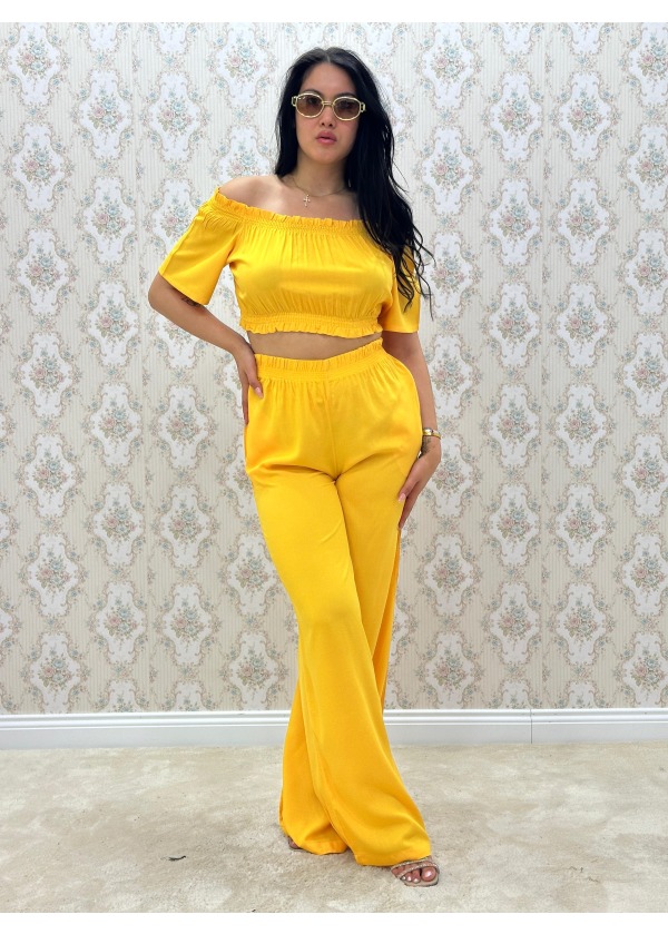 Renkli Crop Üst Alt Cepli Yazlık Takım