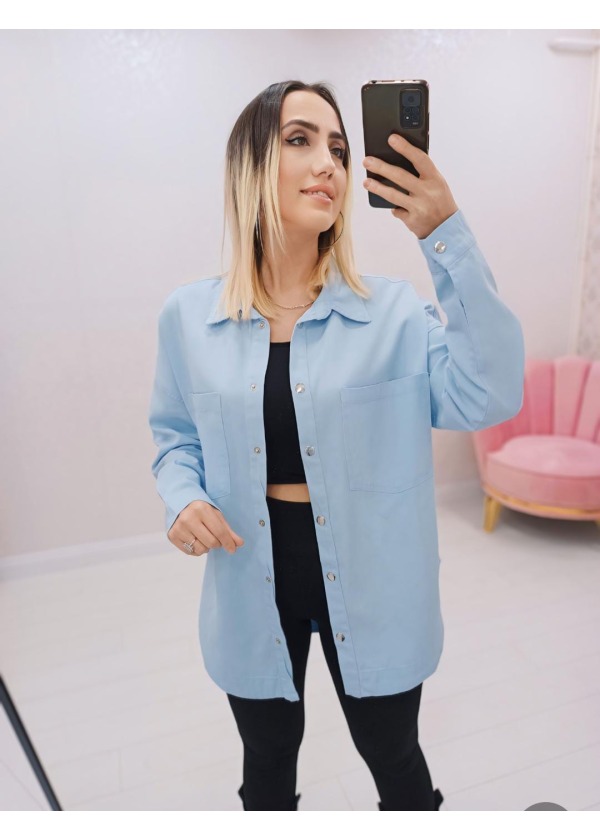 Gabardin Cift Cepli Bebe Mavisi Gömlek 