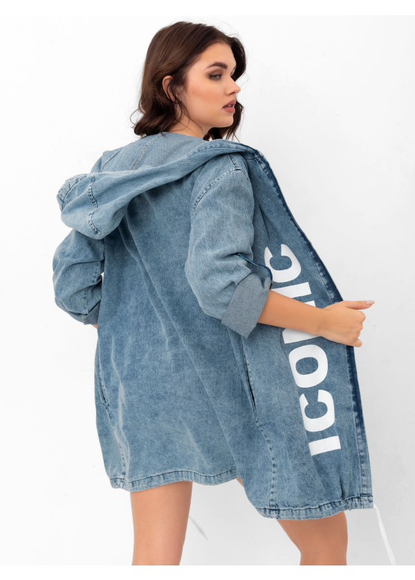 Kapüşonlu Cepli Salaş Kot Ceket